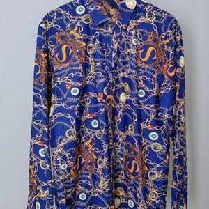 SUGAR Colorful Print Flip Cuff Sport Shirt Men's XL Long Sleeve Lightweight